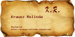 Krausz Relinda névjegykártya